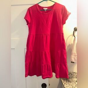 Time and Tru Hot Pink Crewneck Teeshirt Dress